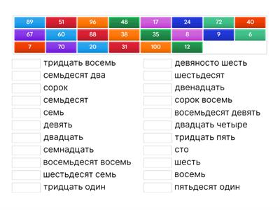 цифры от 1 до 100