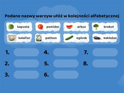 Sortowanie w kolejności alfabetycznej 1