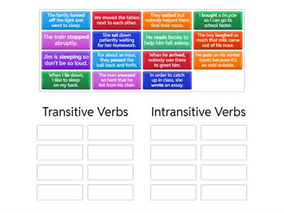 L4  IEP - Grammar practice Transitive and Intransitive Verbs 