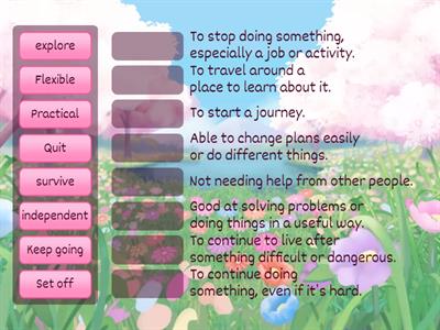 Level 7, Unit 3 Survival vocabulary