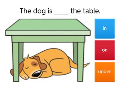 on/next to / in front of / behind 