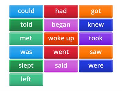 IRREGULAR VERBS Past Simple INT1 Unit 6