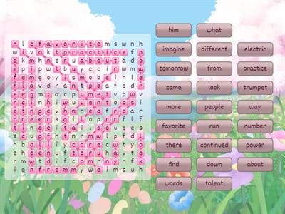 sight word Wordsearch