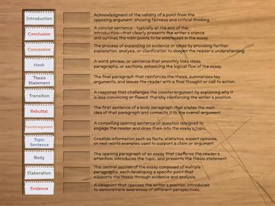 Argumentative Essay Writing - Terms