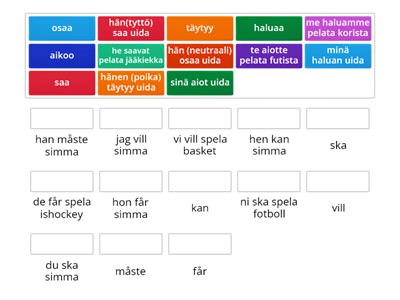 Trampolin 1-2 kappale 3 apuverbit s. 83 ja pääverbit