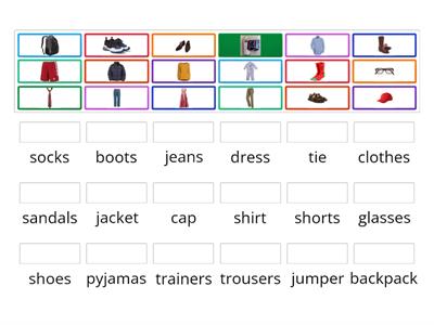 VOCAB - PEOPLE: Clothes & accessories