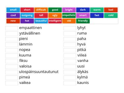 Adjektiivit - Adjectives