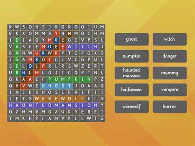 Halloween wordsearch