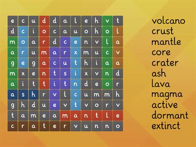 Volcano - Wordsearch