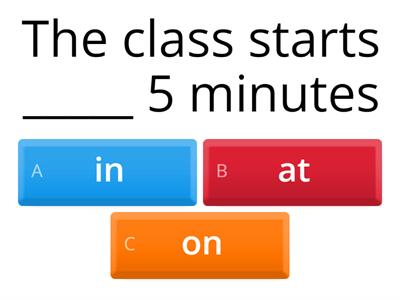 Prepositions of time 1