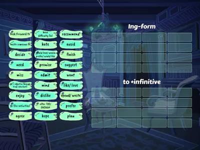  Ing form/ (to) infinitive