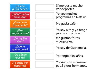 Español 1: Preguntas Personales