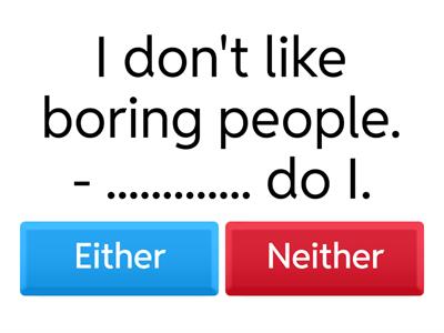 Either, Neither, and Both Warmup