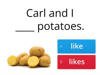 Like/Likes (food) EW 2, Unit 3 Grammar