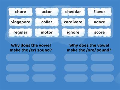 Barton 7.5 /er/ or /ore/ which vowel sound?