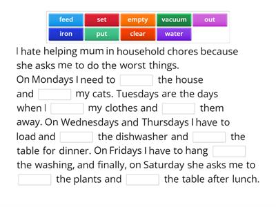 Household chores. How I hate them