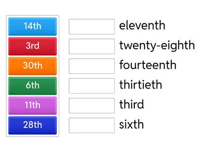 ordinal numbers