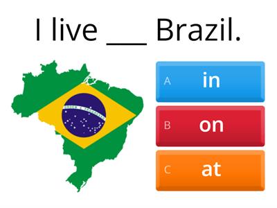 Prepositions: in, on, at.