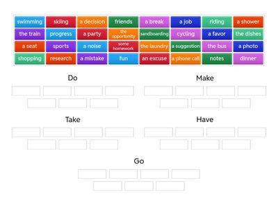 Collocations Do, Make, Take, Have