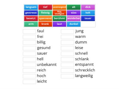 Gegensätze - opposés