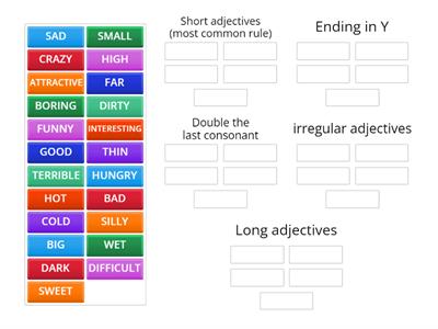 Spelling rules COMPARATIVE AND SUPERLATIVES