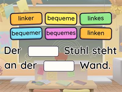 Adjektive und Möbel