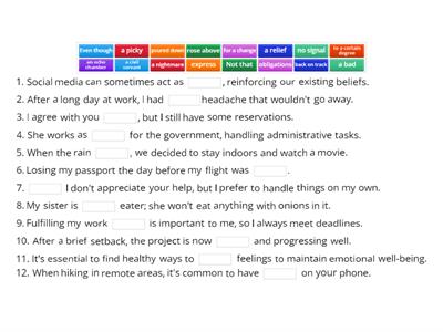 Outcomes Intermediate Unit 3 vocabulary