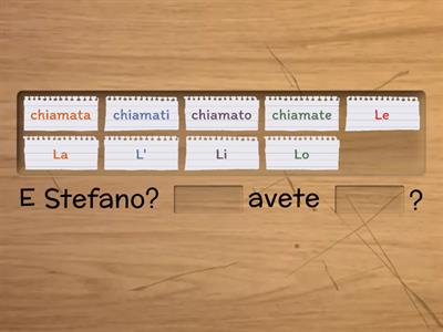 Ponti - Grammatica 4-I - I pronomi diretti - Accordo del participio passato