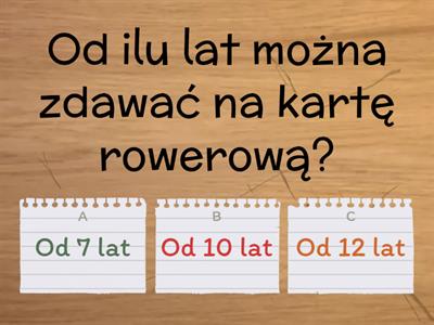 Quiz na kartę rowerową