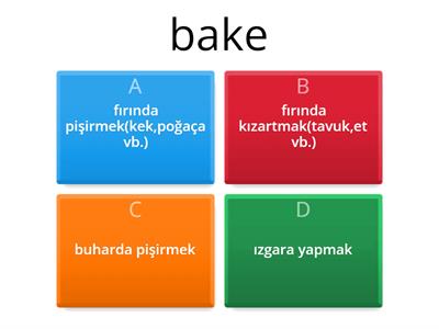 COOKING METHODS Pişirme Yöntemleri 