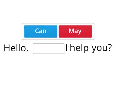 Modal verbs can/can't