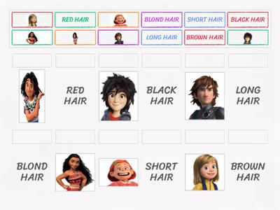 LONG/ SHORT/ BLACK/ BLOND/ BROWN/ RED hair