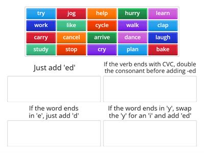 Past tense suffix rules