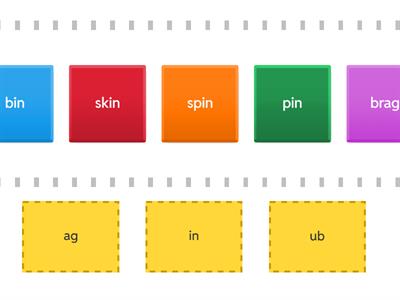 Word Families: ag, in, ub