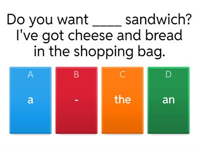 Articles: a/an, the, '-'