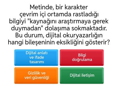 Metindeki Dijital Okuryazarlık Sorunlarını Belirleme