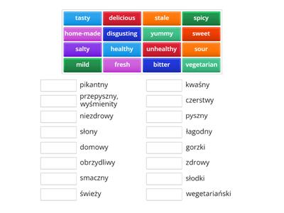 E8 Żywienie-przymiotniki