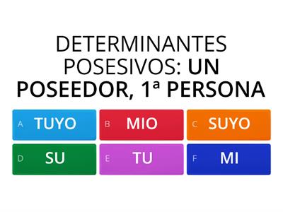 DETERMINANTES III - POSESIVOS