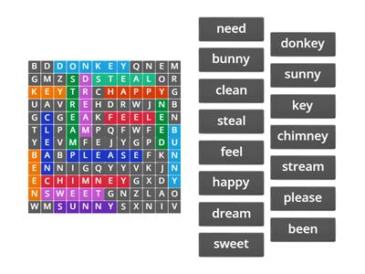 Wordsearch 2 - /ee/ sound