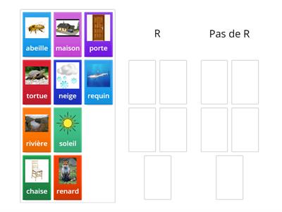 Letter R in word (with pictures) - French 