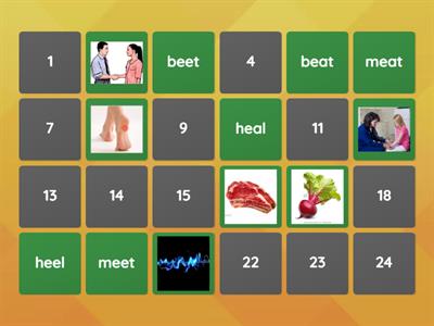 EE/EA Homophone Memory Game