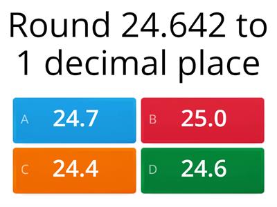 Rounding to 1, 2 or 3 decimal places