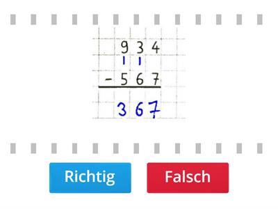 Schriftlich subtrahieren: richtig oder falsch?