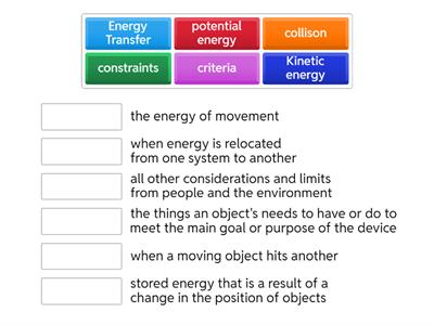  Contact Forces Vocabulary Words 6-12