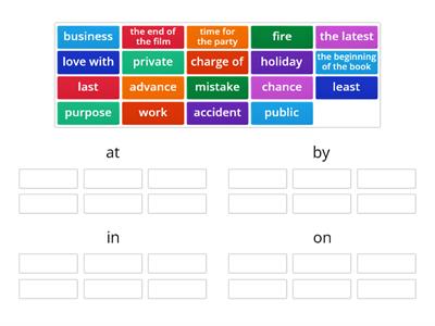 Fixed prepositional phrases