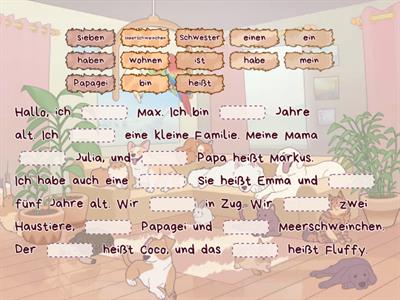 Lies den Text und ergänze in den Lücken Kl 2 - 5