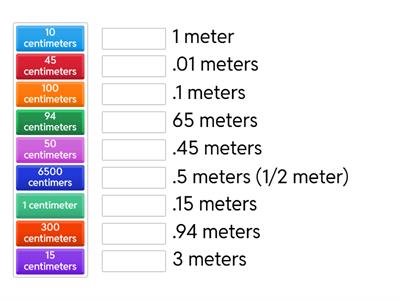Centimeters and meters