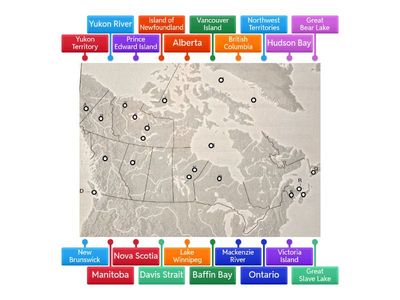 Canada Map Locations 6th Grade Study Tool