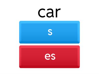  Plural endings -s and -es