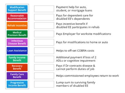 LTD Benefits Matching Game